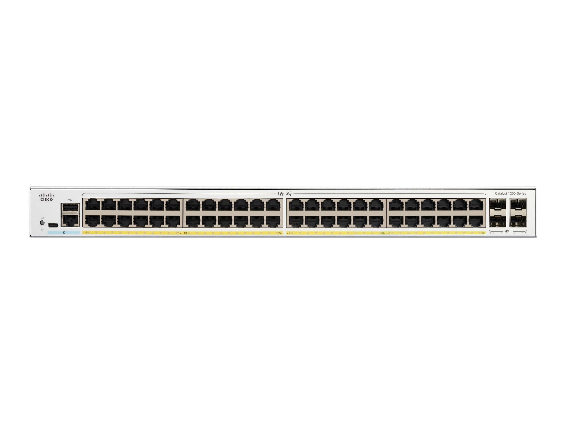 C1200-48P-4G - Conmutador Cisco Catalyst 1200 - 48 puertos - Gestionado de capa 3 - PoE+