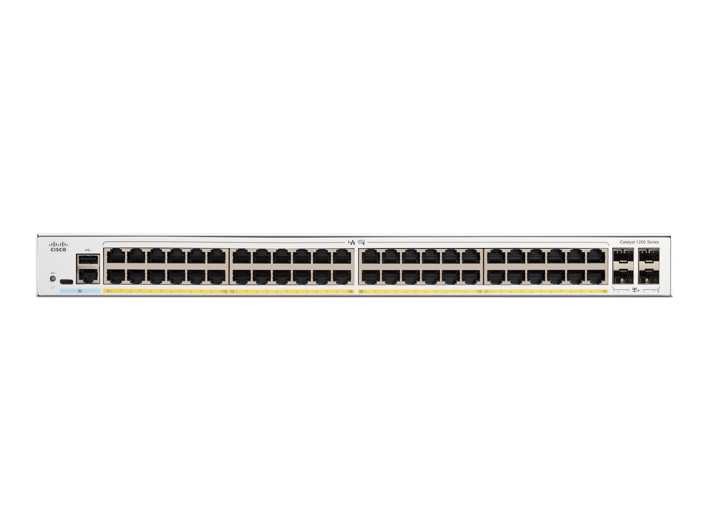 C1200-48P-4X - Conmutador Cisco Catalyst 1200 - 48 puertos - Gestionado L3 - PoE+