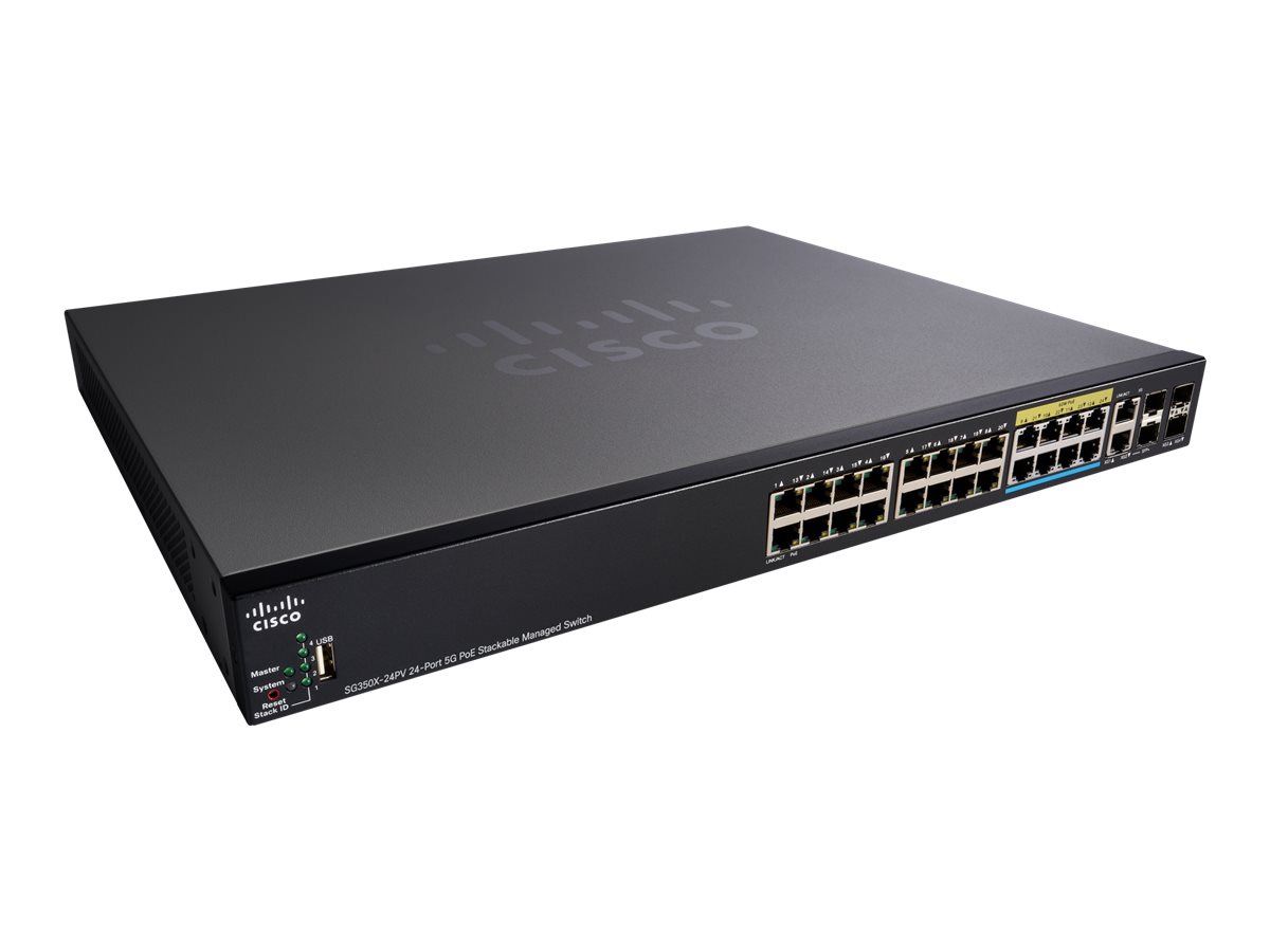 SG350X-24PV-K9-EU - Commutateur Cisco Business 350 - 24 ports - Géré L2 - PoE+