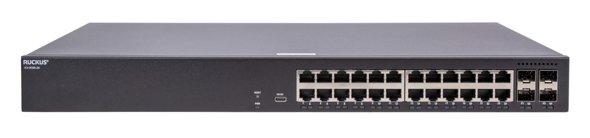 ICX8100-24-X - Ruckus Networks ICX8100-24-X, Managed, Gigabit Ethernet (10/100/1000), Rack-Einbau, 1U