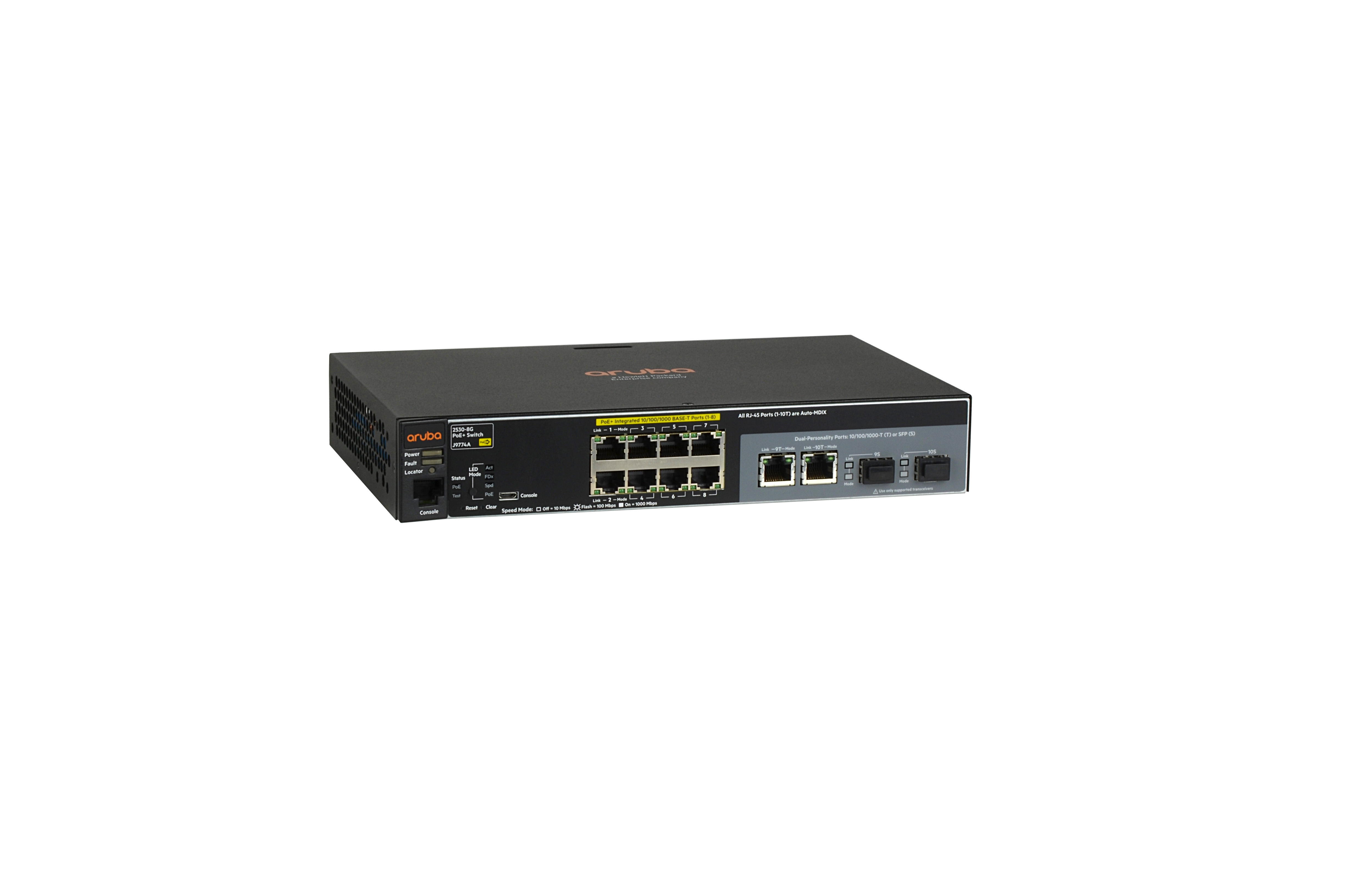 J9774A - HPE Aruba 2530-8G-PoE+ Managed Switch, 8 x 10/100/1000, PoE+