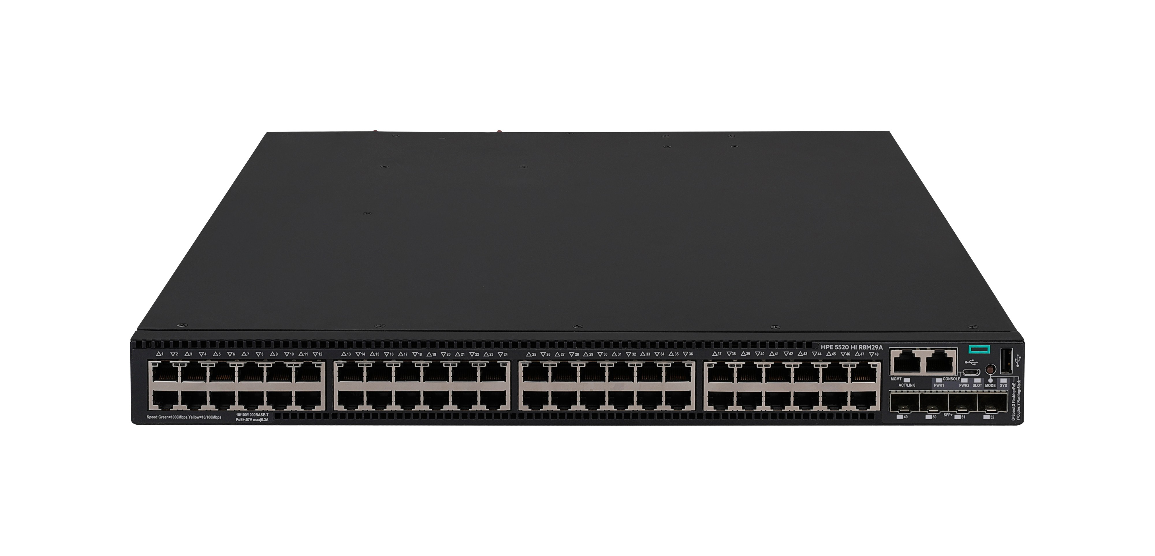 R8M29A - HPE FlexNetwork 5520 48G PoE+ 4SFP+ HI 1-slot Switch - Switch - L3 - managed - 48 x 10/100/1000 (PoE+)