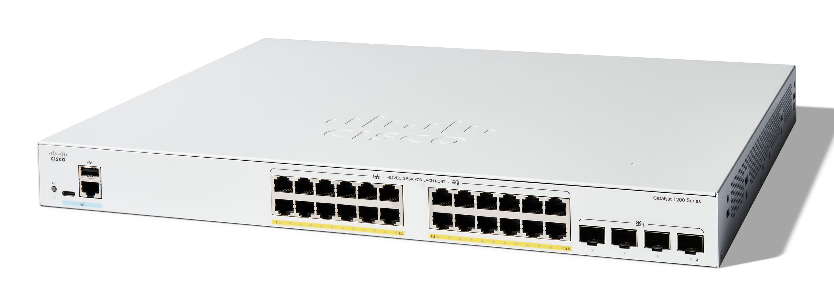 C1200-24FP-4X - Conmutador Cisco Catalyst 1200 - 24 puertos - Gestionado de capa 3 - PoE+