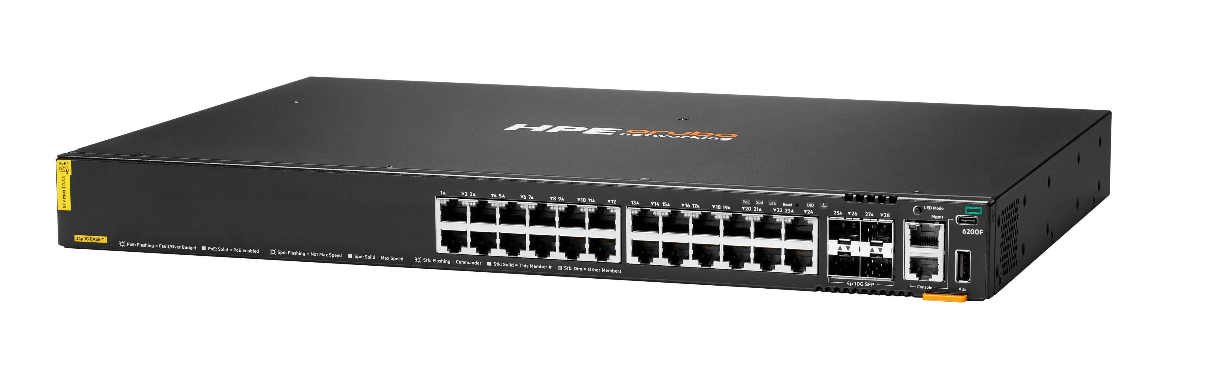 JL725B - Conmutador HPE Aruba CX 6200 - 24 puertos - Gestionado L3 - PoE+