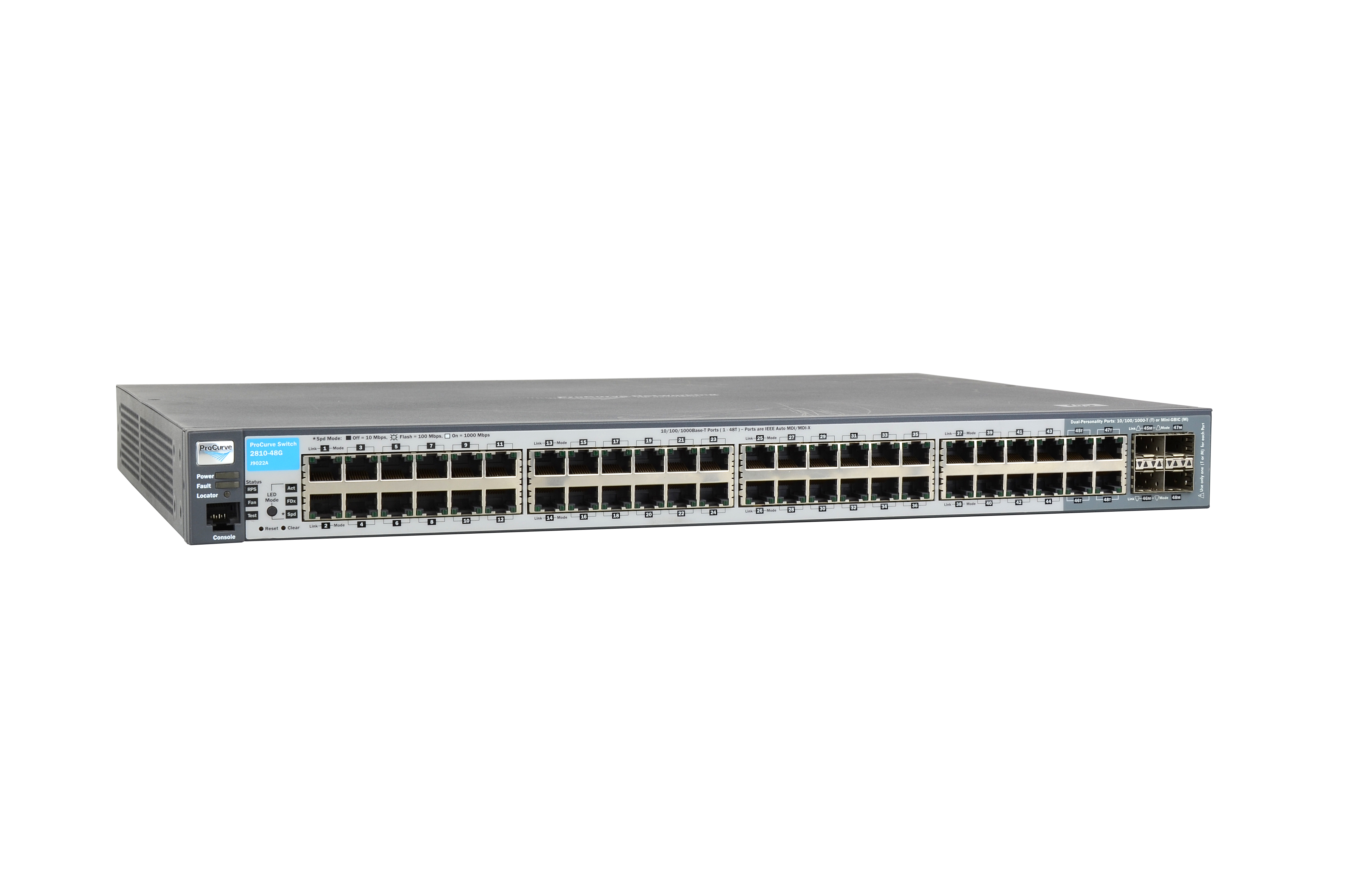 J9022A - HPE 2810-48G Switch - Switch - managed - 44 x 10/100/1000 + 4 x Kombi-SFP