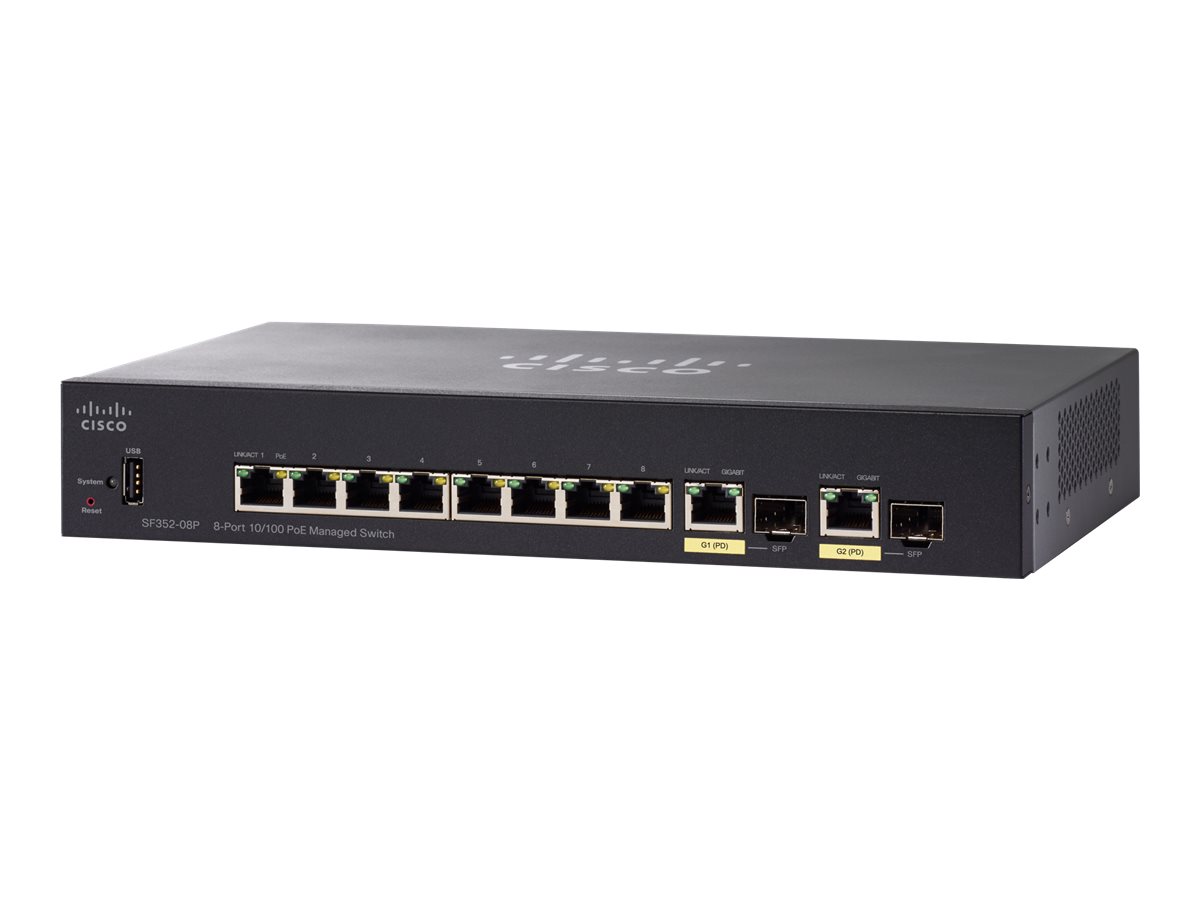SF352-08P-K9 - Cisco Switch - L3 - managed - 8 x 10/100 (PoE+)