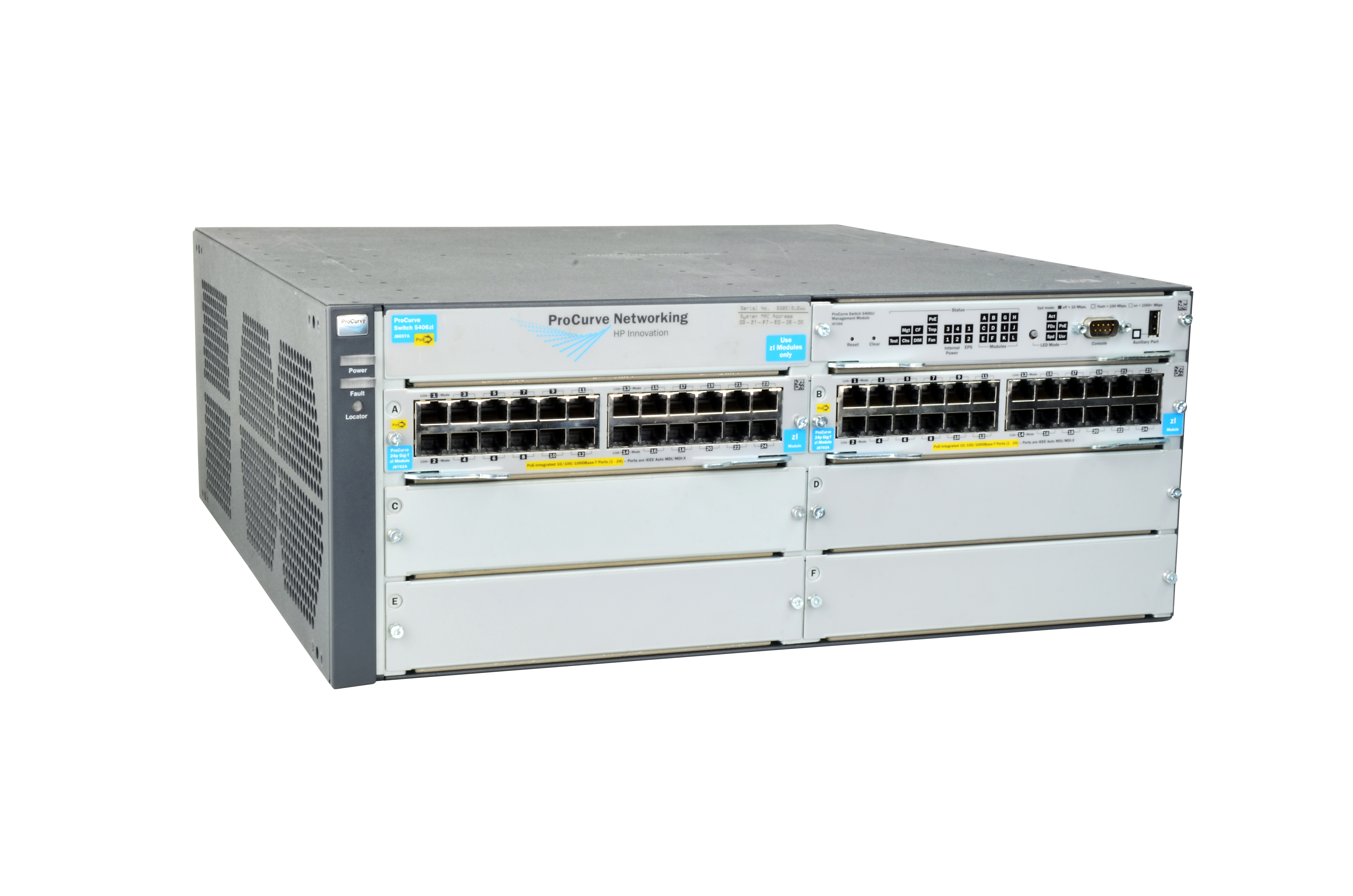 J9447A - HPE Aruba 5406-44G-PoE+/4SFP zl - Switch - managed - 44 x 10/100/1000 (PoE)