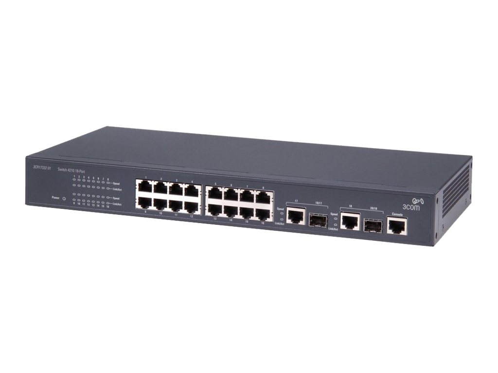JE025A - HPE 4210-16 Switch - Switch - L3 - managed - 16 x 10/100 + 2 x Kombi-Gigabit-SFP