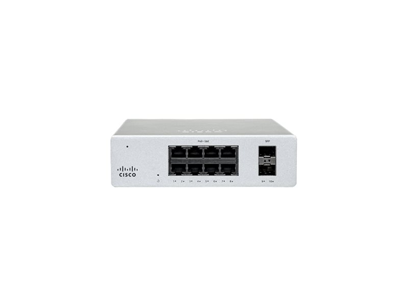MS130R-8P-HW - Cisco Meraki MS130R-8P - Switch - managed - 8 x 10/100/1000Base-T + 2 x Gigabit SFP - an Rack montable, wandmontierbar, an DIN-Schiene montable, Desktop - PoE+ (240 W)