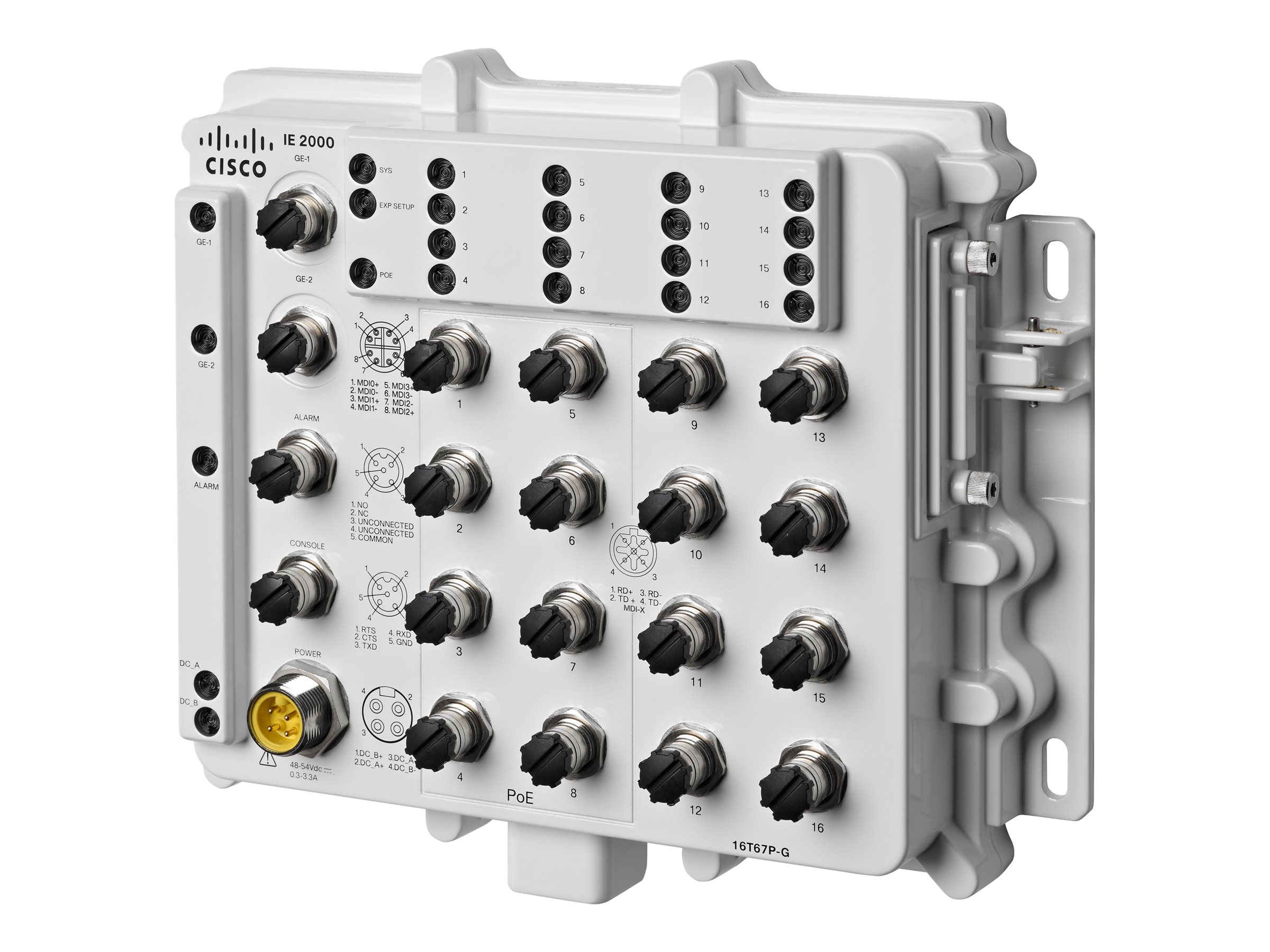IE-2000-16T67P-G-E - Cisco Industrial Ethernet 2000 IP67 Series - Switch - managed - 16 x 10/100 (PoE+)