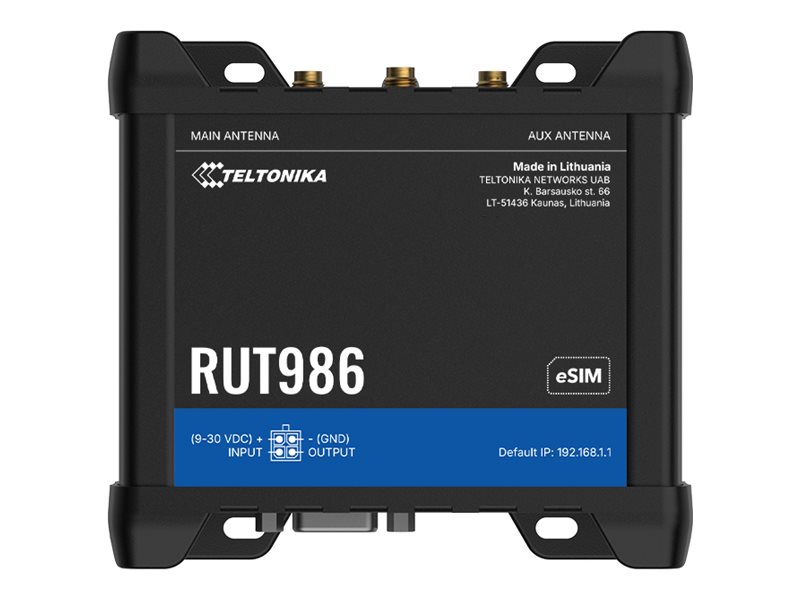 RUT986000000 - Teltonika RUT986 - Wireless Router - WWAN 3-port Switch