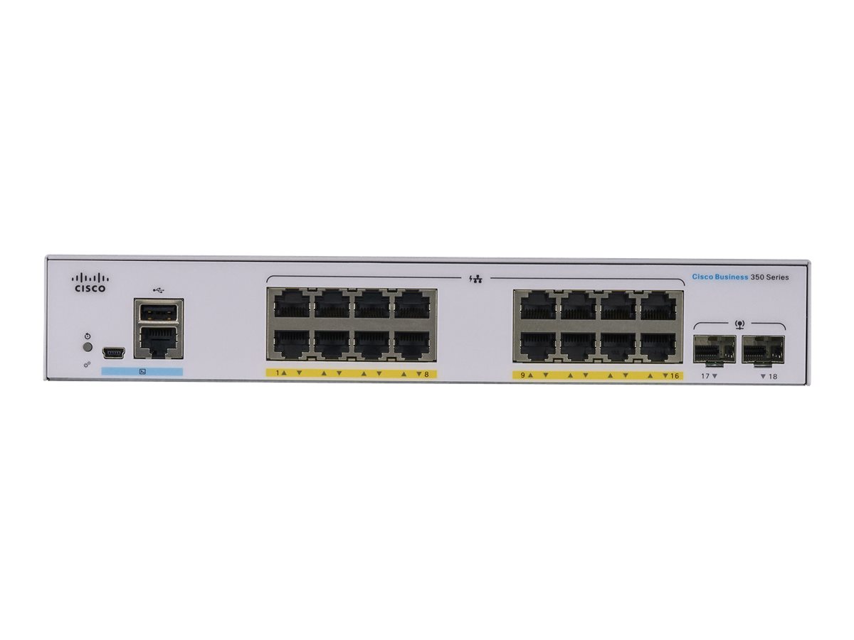 CBS350-16P-E-2G-EU - Switch Cisco Business 350 - 18 porte - Gestito L3 - PoE+