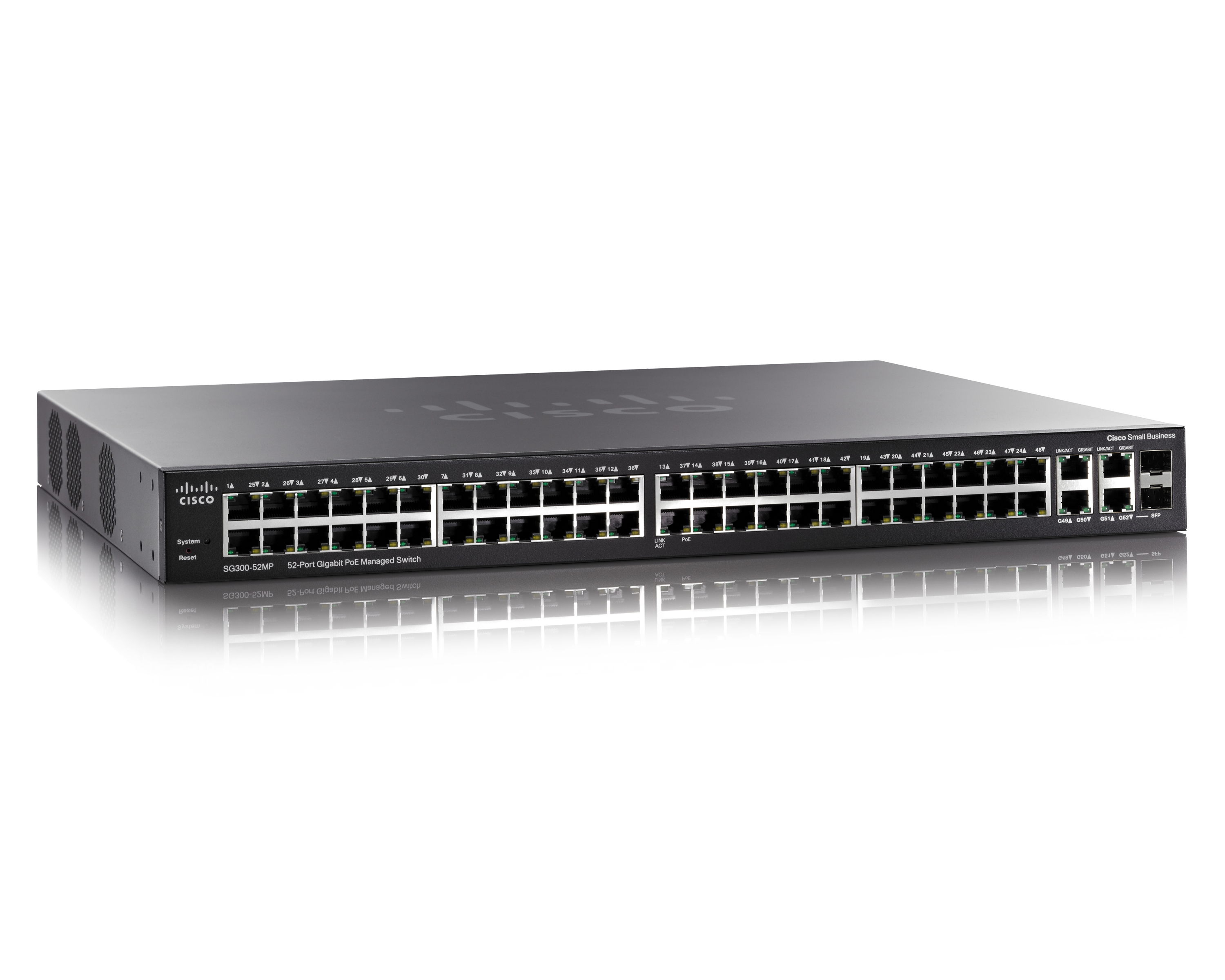 SG300-52MP-K9-EU - Cisco Small Business Switch, L3, managed, 50 x 10/100/1000 (PoE+)