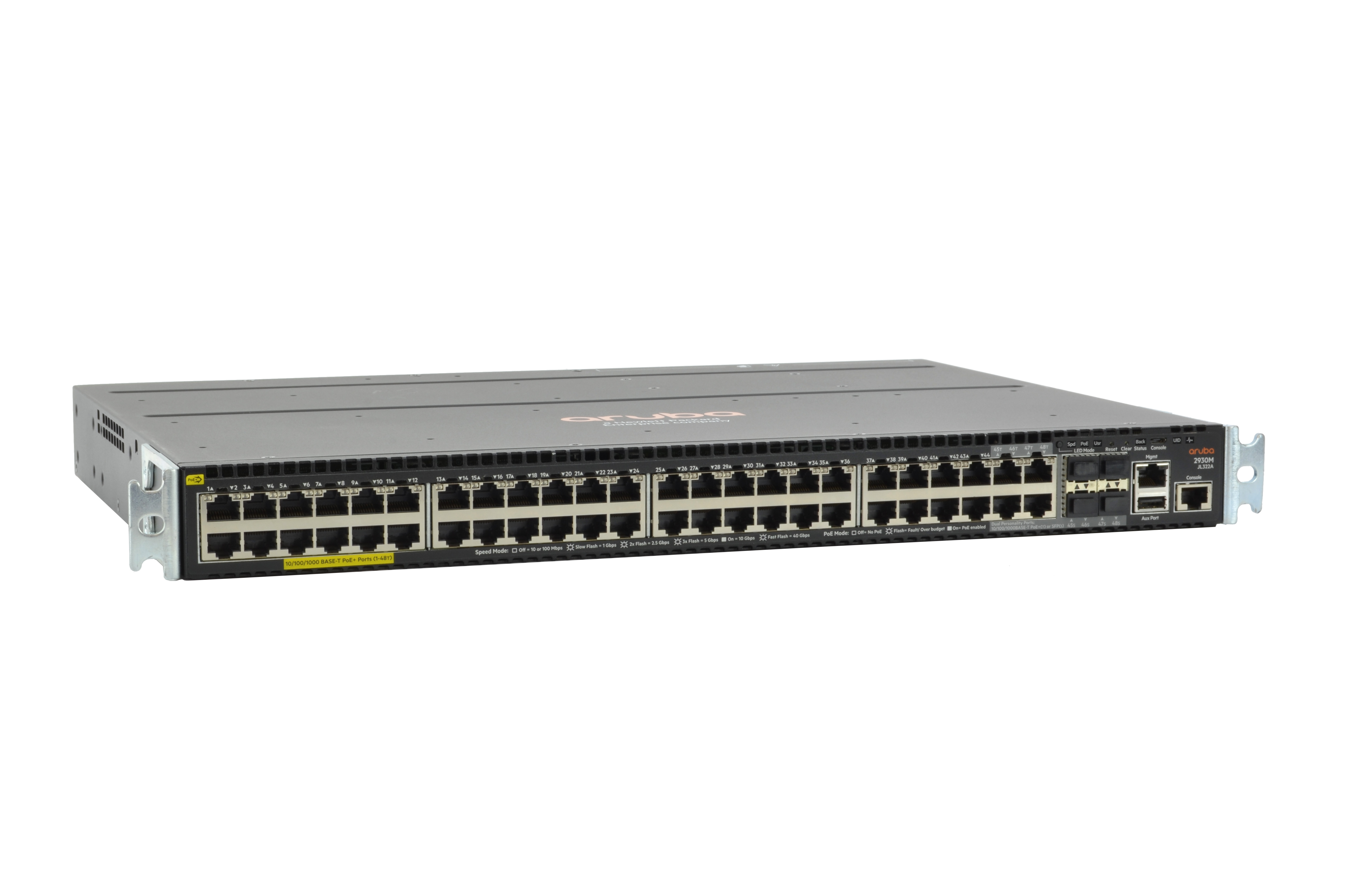 JL322A - HPE Aruba 2930M 48G POE+ 1-Slot Managed Switch, L3, 44x 10/100/1000 PoE+