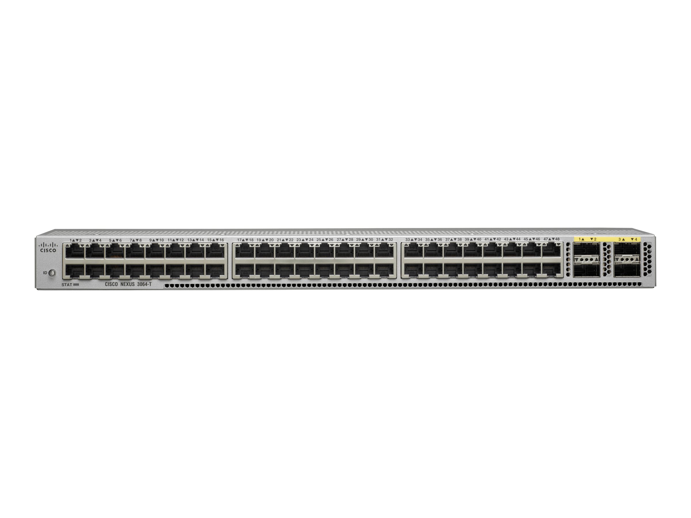 N3K-C3064TQ-10GT - Cisco Nexus 3064-T Switch, L3, 48x 10GBase-T + 4x QSFP+ (Breakout-compatible)