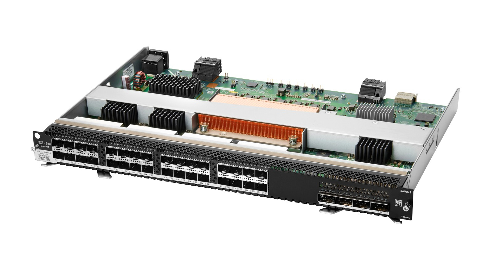 S0E48A - HPE Aruba Networking CX 6400 32p 25G SFP28 4p 100G QSFP28 MACsec v2 Extended Tables Module - Switch - modular - L3 - managed - 32 x 25 Gigabit SFP28 + 4 x 100 Gigabit QSFP28 (Uplink)