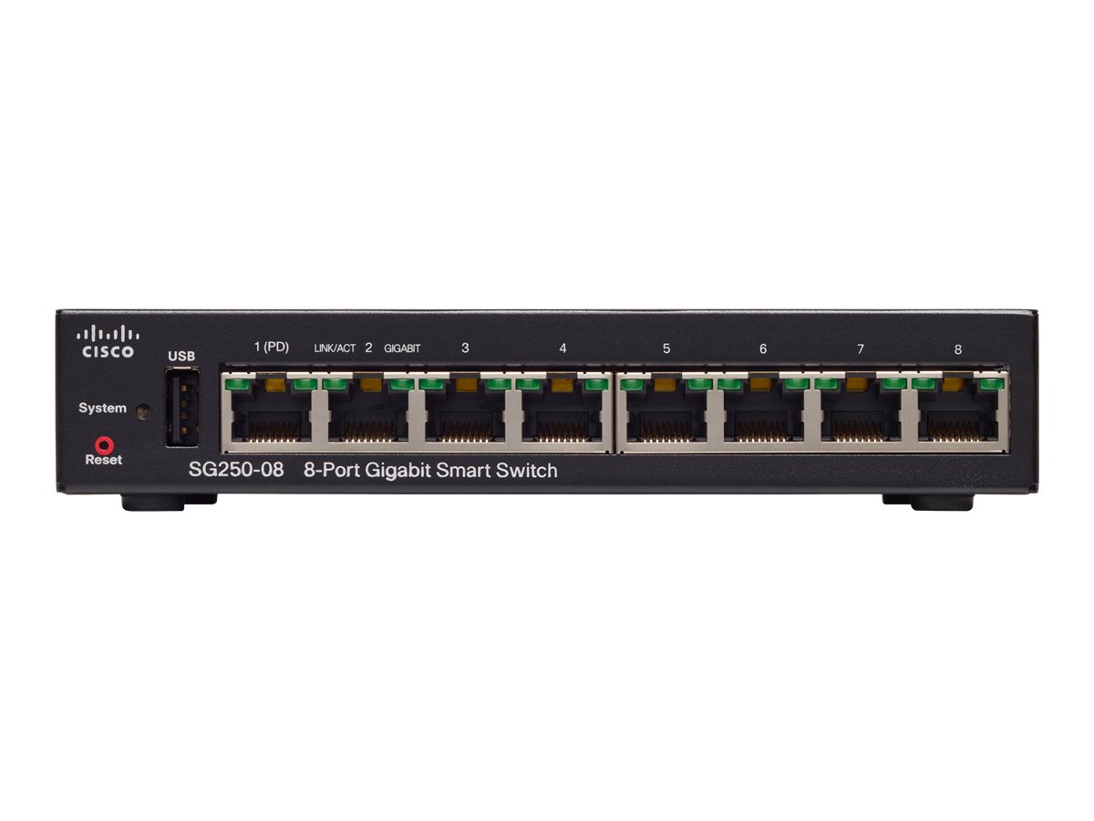 SG250-08-K9-EU - Cisco 250 Series 8-Port L3 Smart Switch