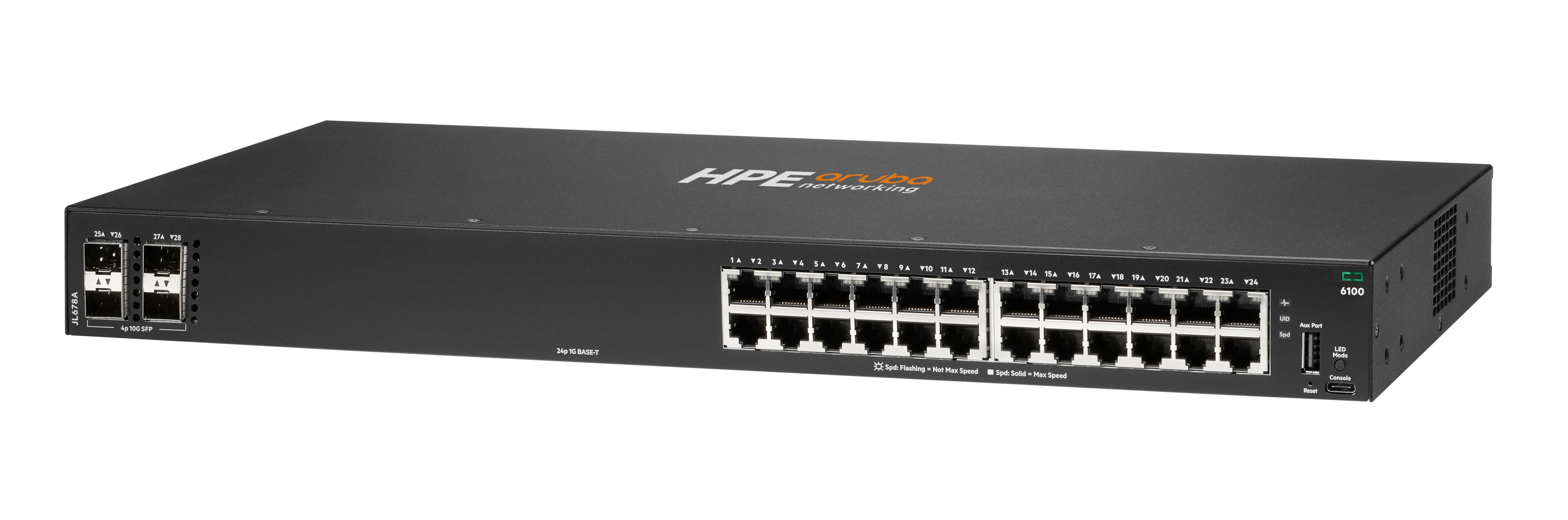 JL678A - Conmutador HPE Aruba CX 6100 - 28 puertos - Gestionado de capa 2