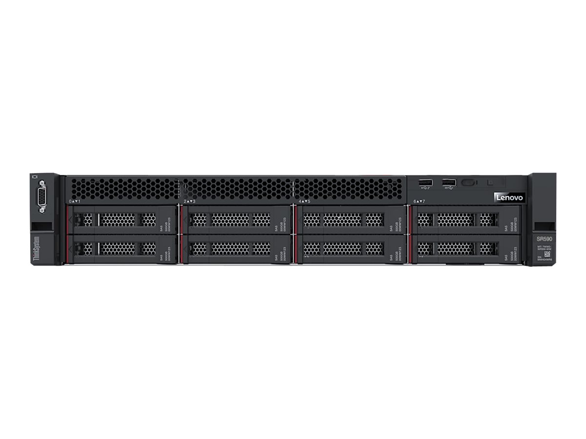 7X99A03PEA - Lenovo ThinkSystem SR590 7X99 - Server - Rack-Montage - 2U - de doble procesador - 1 x Xeon Silver 4110 / 2.1 GHz - RAM 16 GB - SAS - Hot-Swap 6.4 cm (2.5")