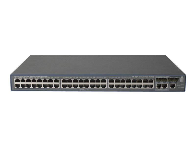 JG305A - HPE 3600-48 v2 SI - Switch - L4 - managed - 48 x 10/100 + 4 x Gigabit SFP + 2 x Shared 10/100/1000