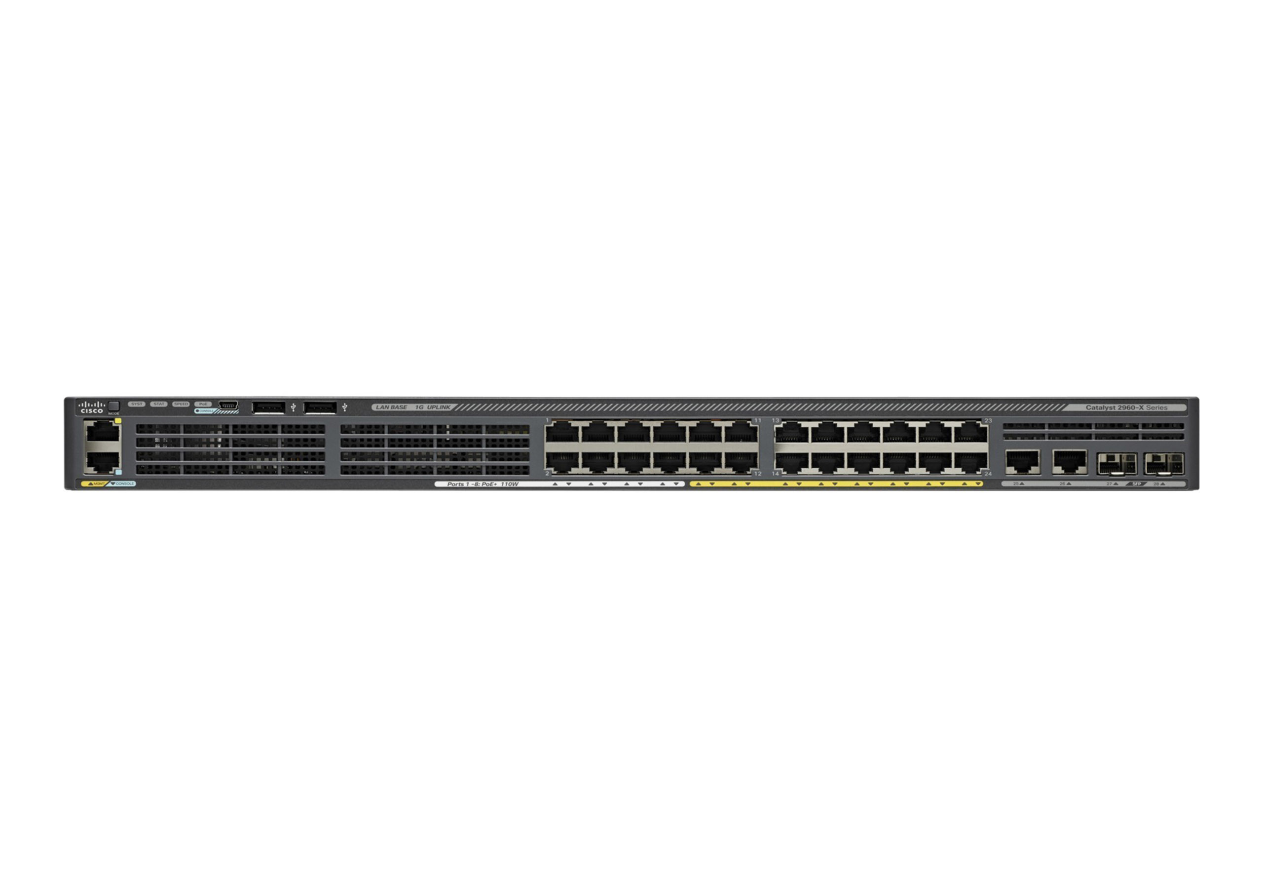 WS-C2960X-24PSQ-L - Cisco 2960X Switch, 24 x 10/100/1000 (8 PoE+)