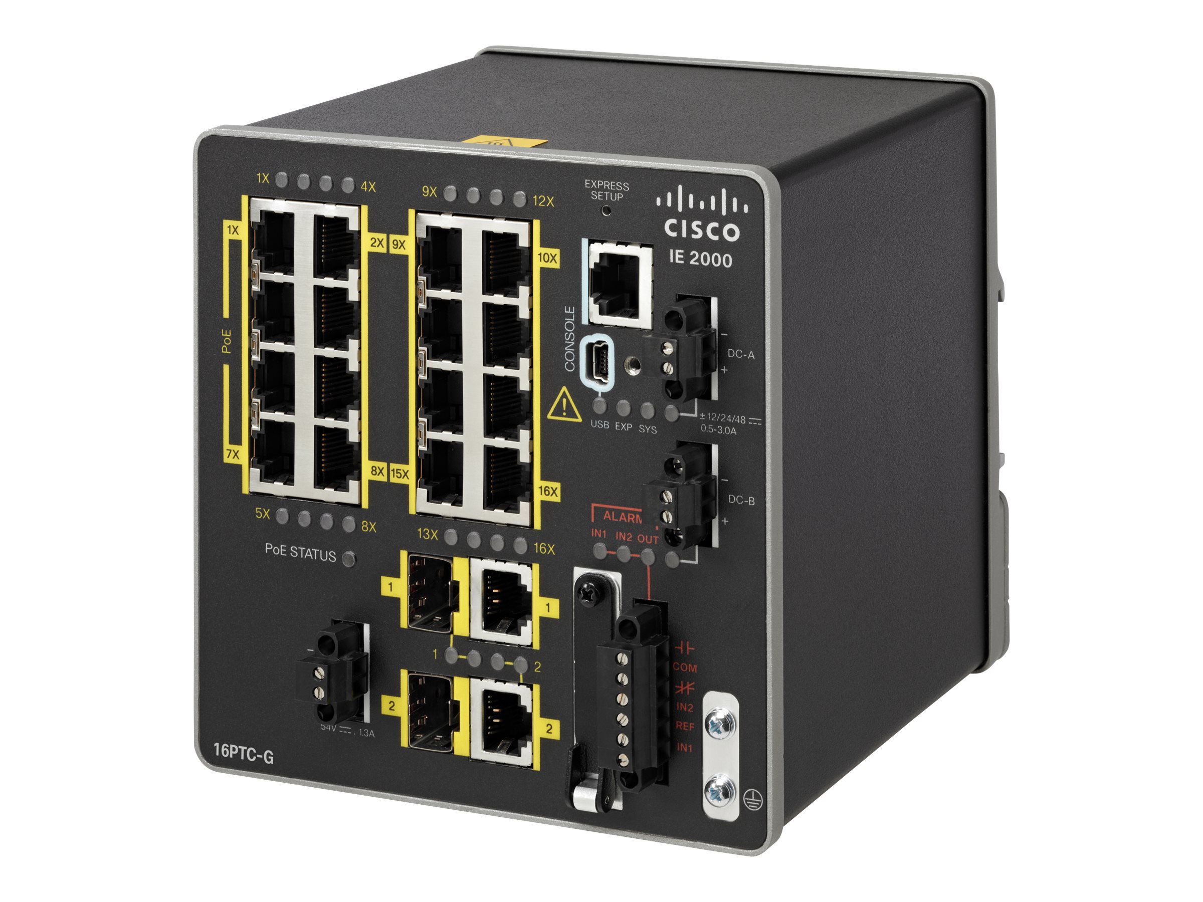 IE-2000-16PTC-G-E - Cisco Industrial Ethernet 2000 Series Switch, 16 x 10/100 (PoE+)