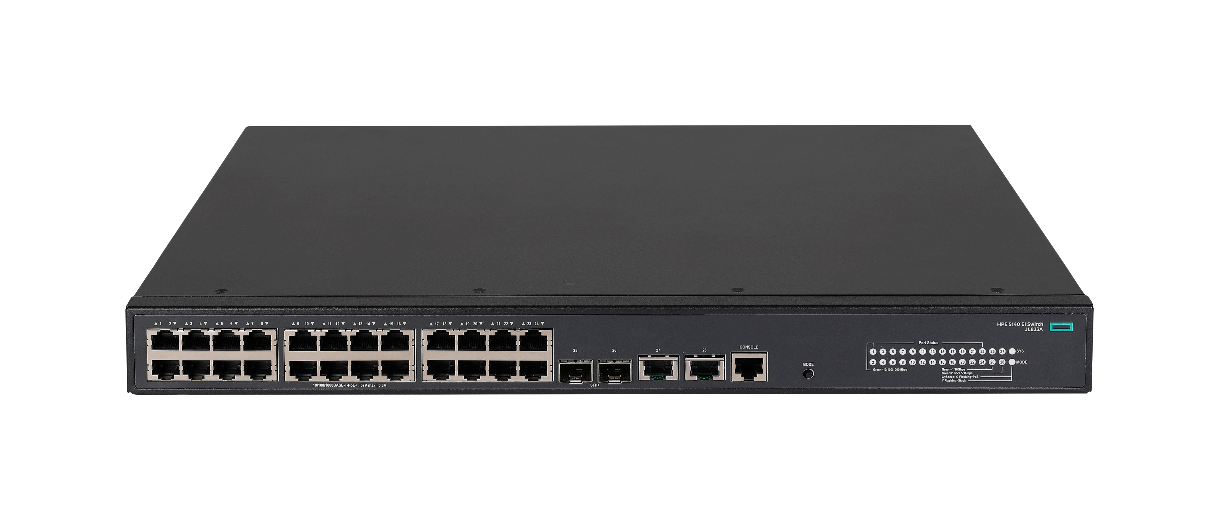 JL823A - HPE FlexNetwork 5140 24G PoE+ 2SFP+ 2XGT EI - Switch - L3 - Smart - 24 x 10/100/1000 (PoE+)
