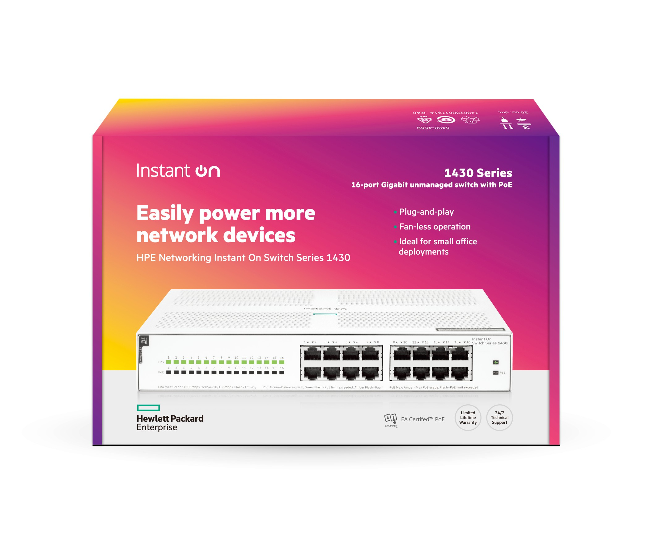 R8R48A - Conmutador HPE Aruba Instant On 1430 - 16 puertos - No gestionado - PoE