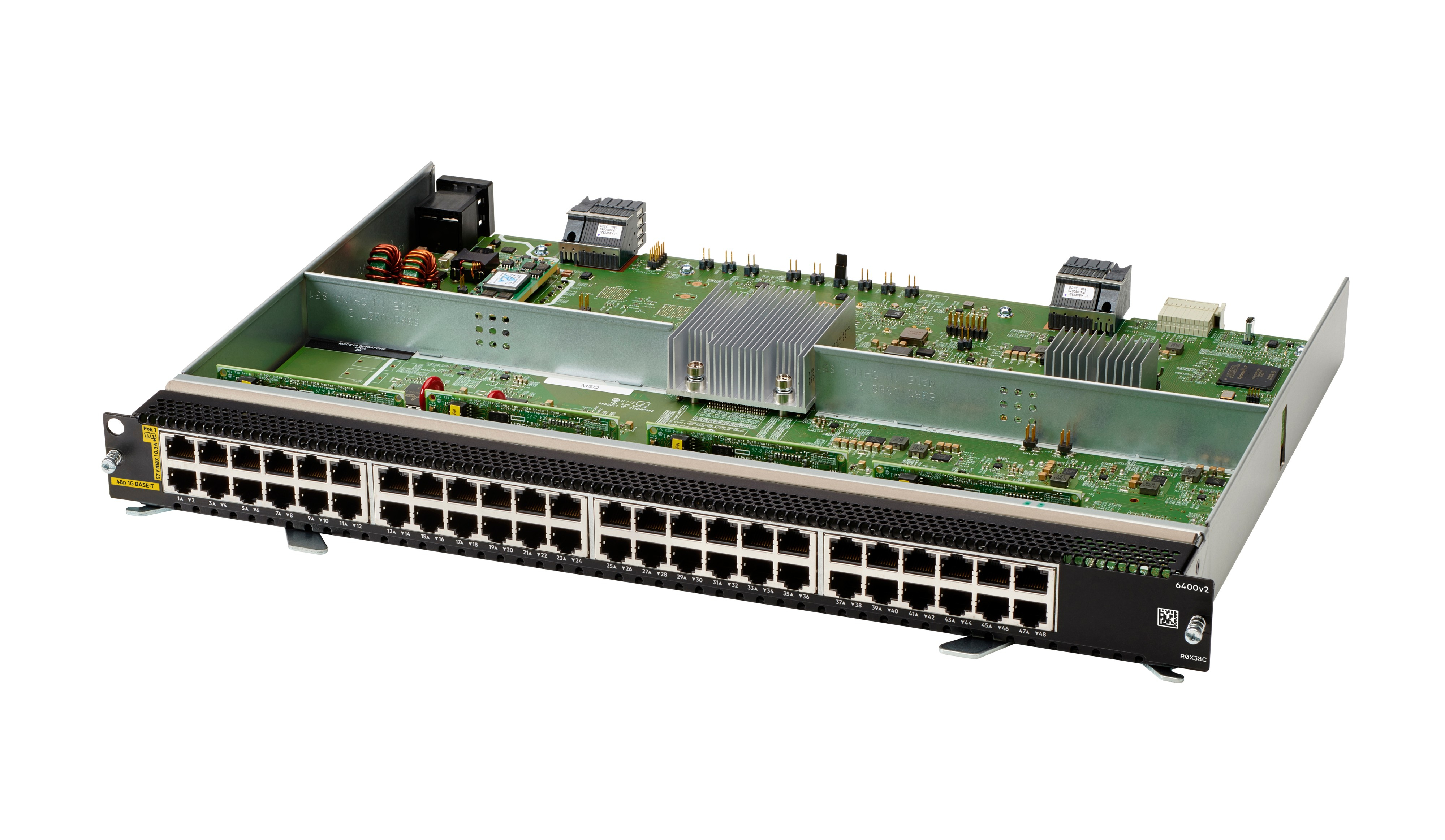 R0X38C - HPE Aruba 6400 48-port 1GbE Class 4 PoE v2 Module - Switch - L3 - 48 x 10/100/1000 (PoE)