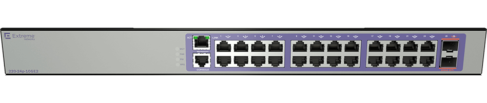 16563 - Extreme Networks ExtremeSwitching 220 Series 220-24p-10GE2 - Switch - L3 - managed - 24 x 10/100/1000 (PoE+)