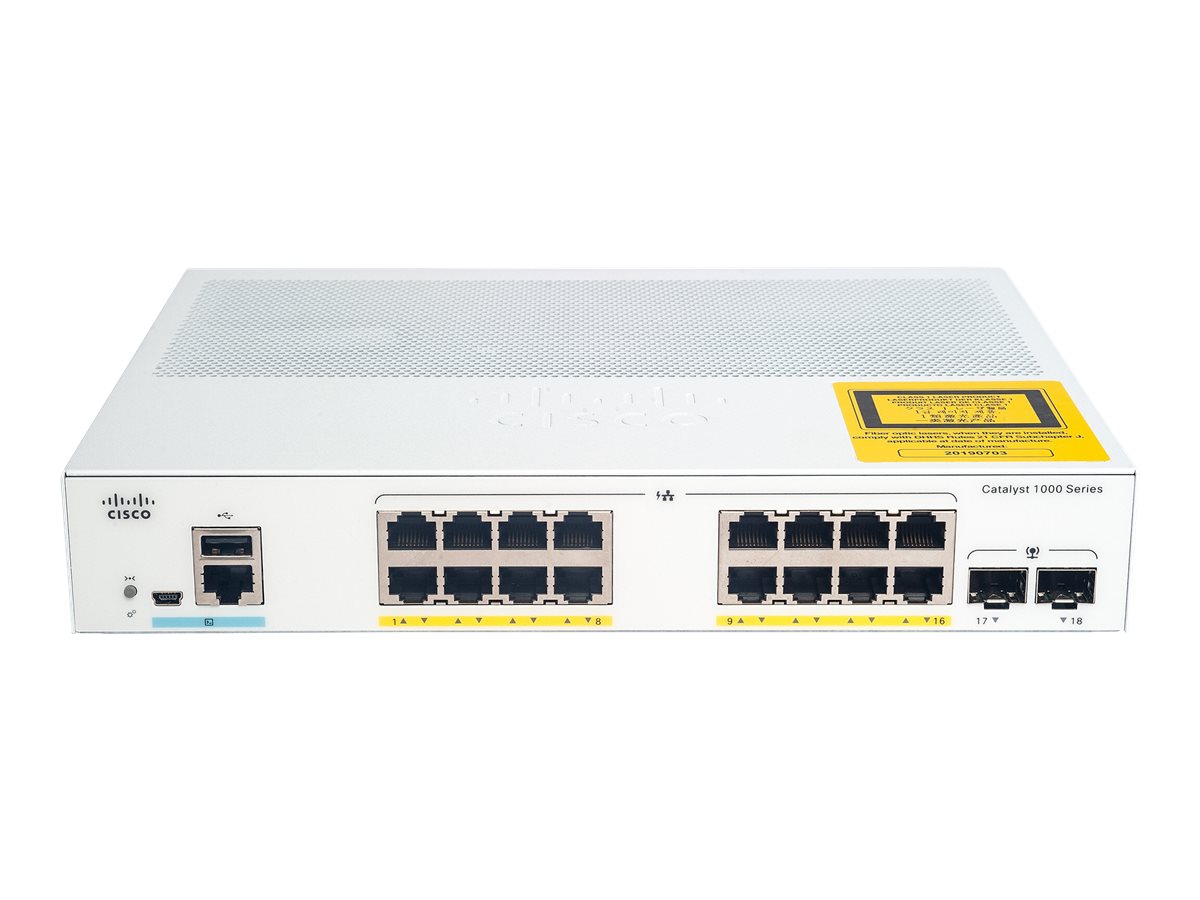 C1000-16T-E-2G-L - Conmutador Cisco Catalyst 1000 - 16 puertos - Gestionado de capa 2