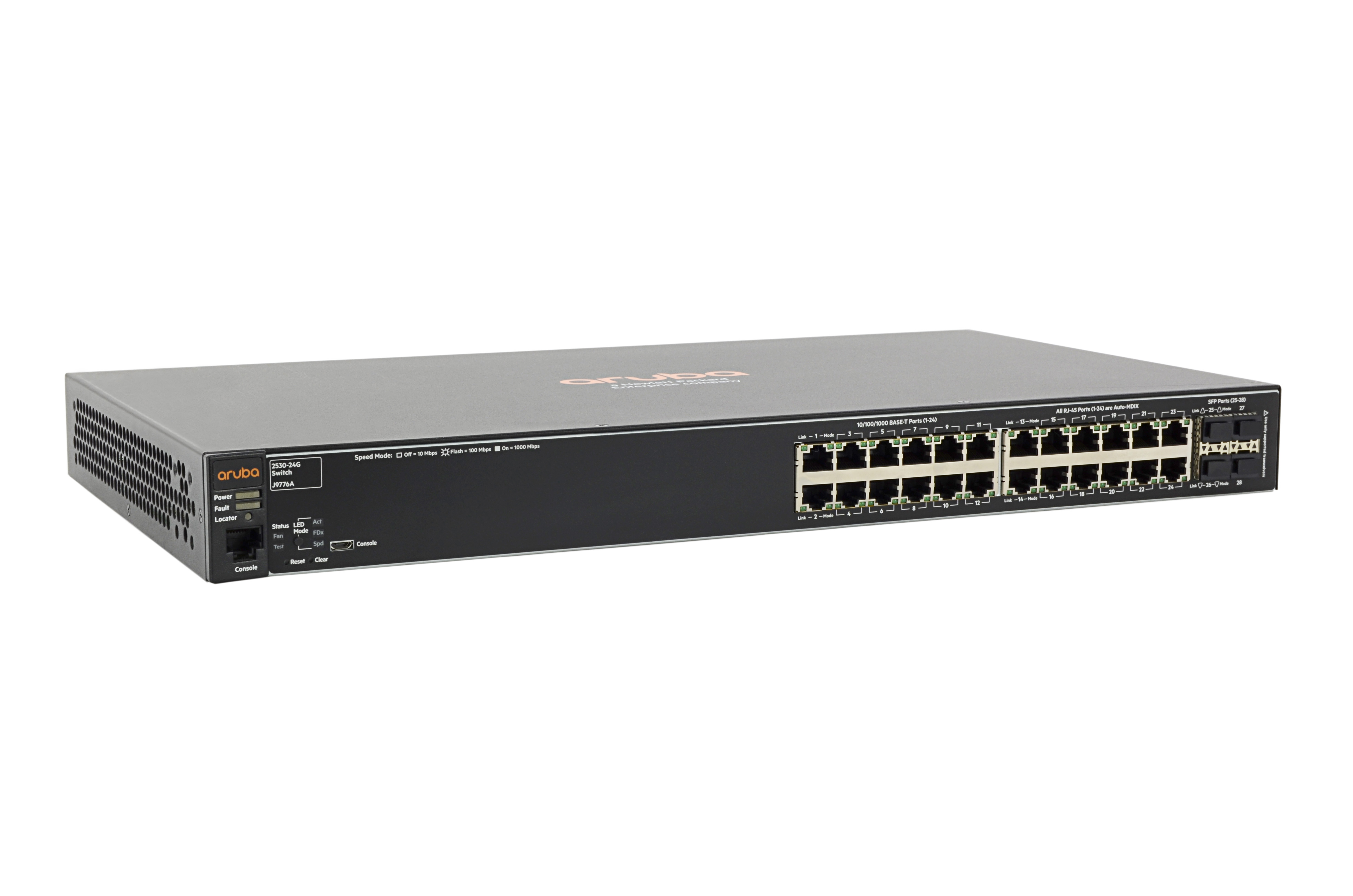 J9776A#ABB - HPE Aruba 2530-24G Managed Switch, 24 x 10/100/1000 + 4 x Gigabit SFP