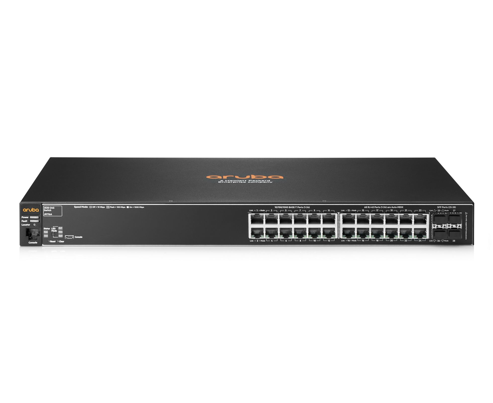 J9776A-DB - HPE Aruba 2530 24G, Managed, L2, Gigabit Ethernet (10/100/1000), Rack-Einbau, 1U, Wandmontage